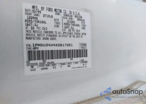 1995 Ford Explorer from USA, damaged, VIN 1FMDU34X4SZB17251